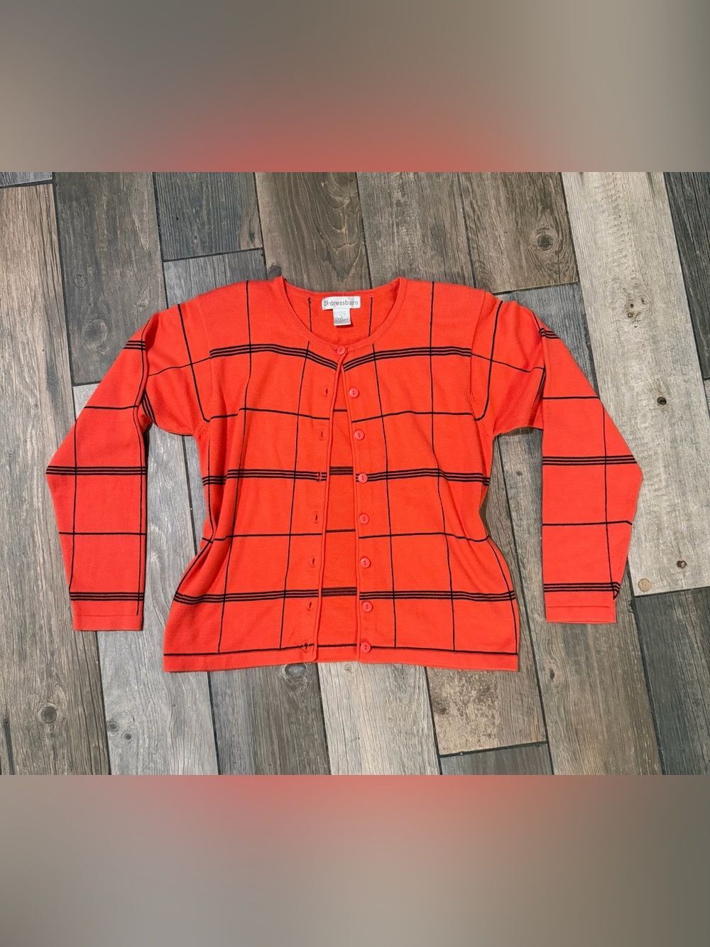 Vintage Dressbarn Coral Red Cardigan